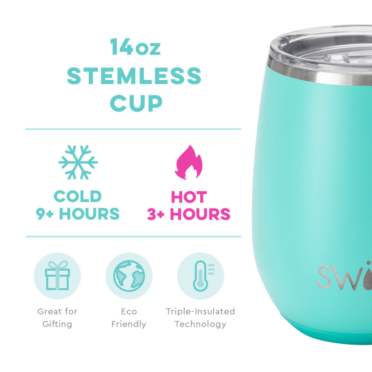 PERSONALIZED SWIG STEMLESS CUP