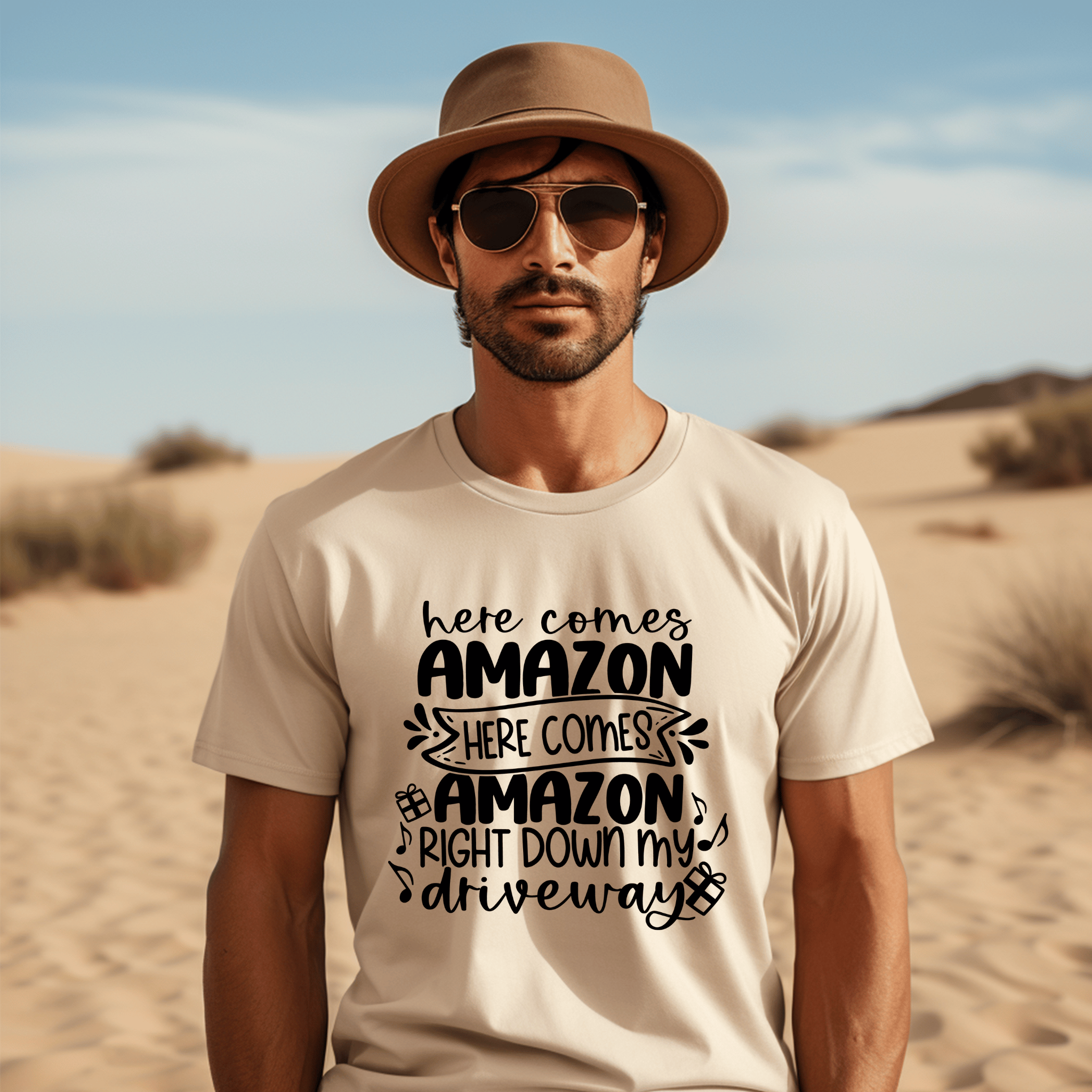 T Shirt - Here Comes AMAZON Here Comes  Amazon Right Down My Driver Way