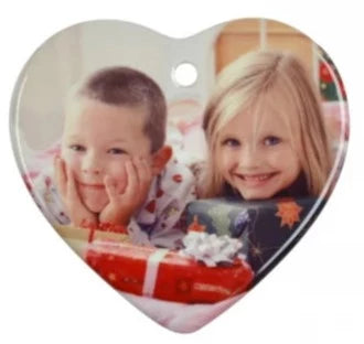 3 inch Heart Ceramic Ornament with String