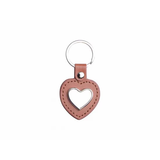 PU Heart Key Chain (Brown)