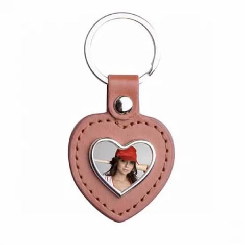 PU Heart Key Chain (Brown)