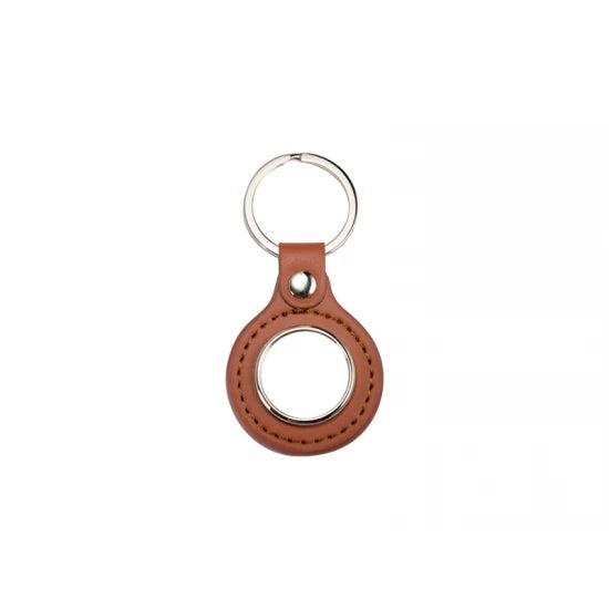 PU Round Key Chain (Brown)