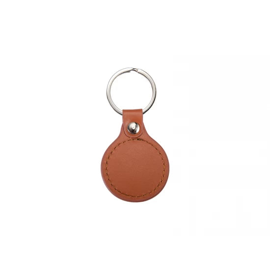 PU Round Key Chain (Brown)