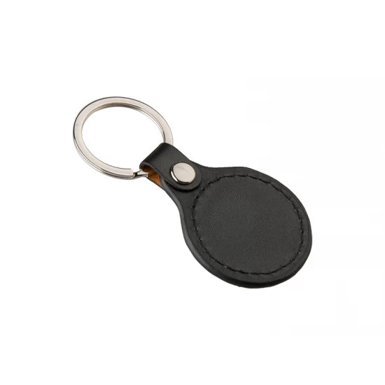 PU Round Key Chain  black