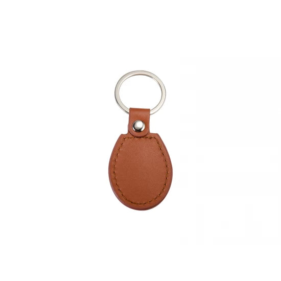 PU Oval Key Chain (Brown)