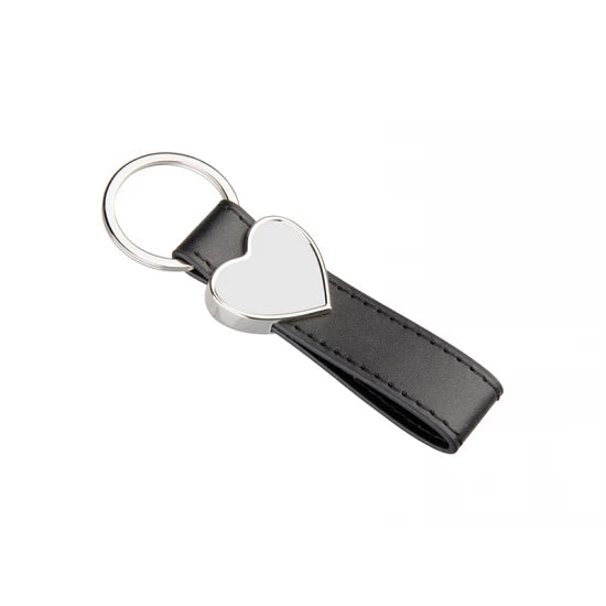 Strip PU Heart Key Chain