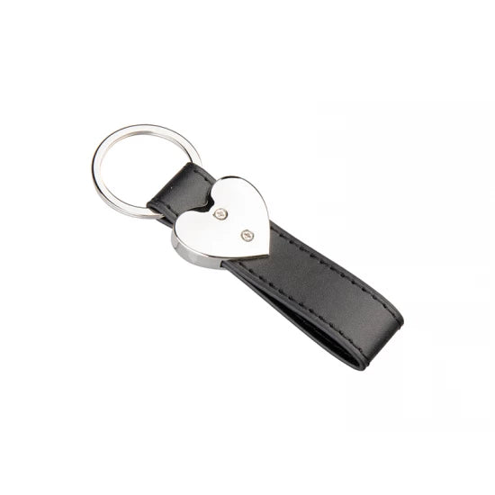 Strip PU Heart Key Chain