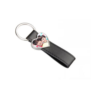 Strip PU Heart Key Chain