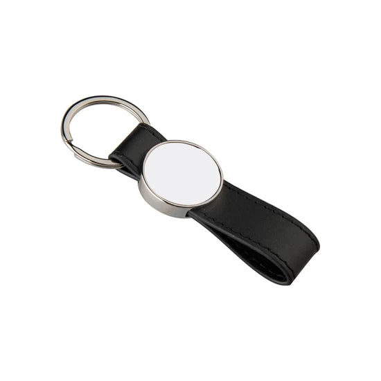 Strip PU Round Key Chain