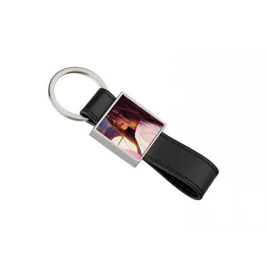 Strip PU Square Key Chain