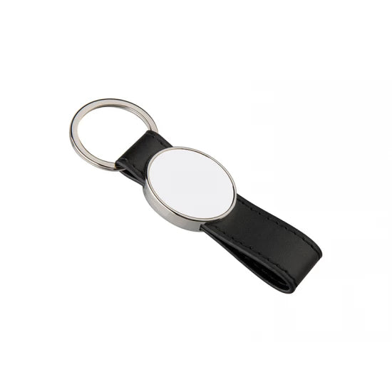 Strip PU Oval Key Chain