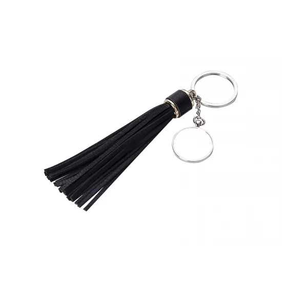 Round Key Chain w/ Long Tassel(Black)