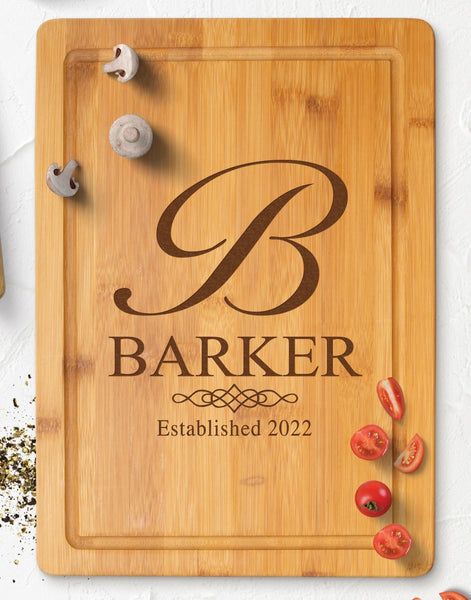 PERSONALIZED BAMBOO BLOCK CUTTING BOARD