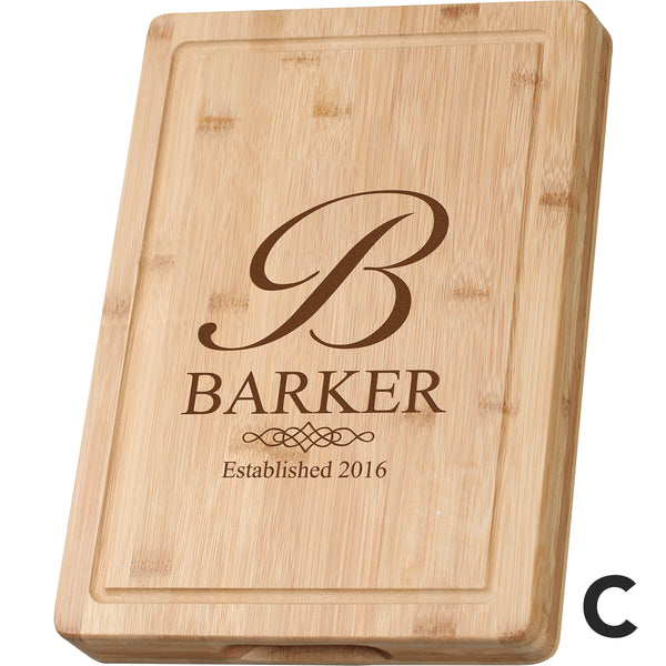 PERSONALIZED BAMBOO BLOCK CUTTING BOARD