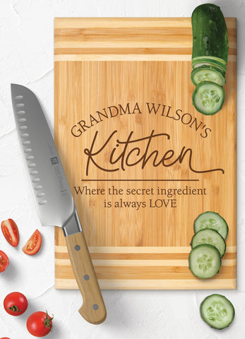 PERSONALIZED BAMBOO CUTTING BOARD