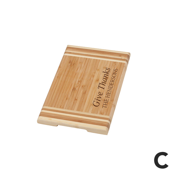 PERSONALIZED BAMBOO CUTTING BOARD