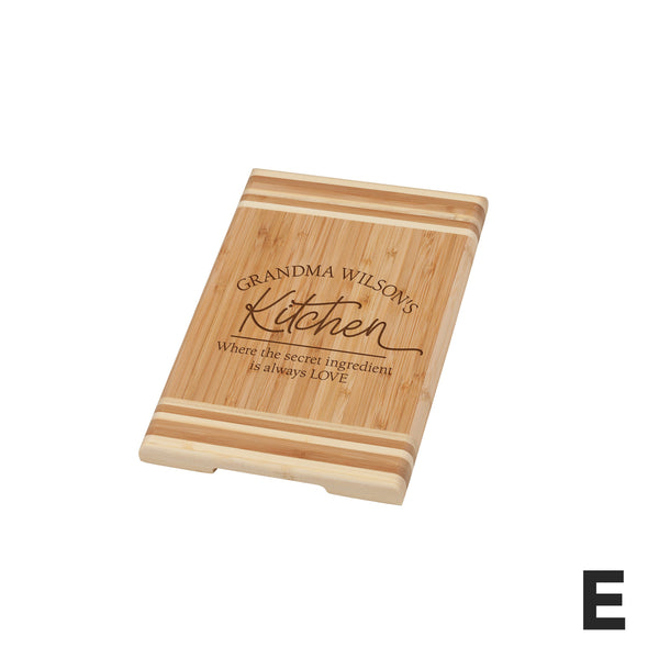 PERSONALIZED BAMBOO CUTTING BOARD