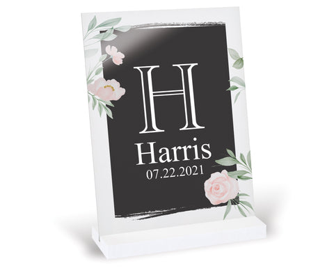 Personalized Floral Acrylic Sign