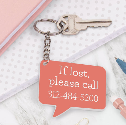 Personalized Word Bubble Keychain