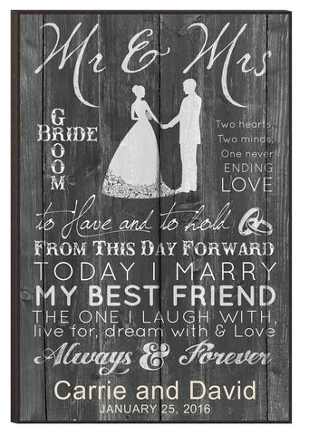 Personalized Mr. & Mrs. Plaque