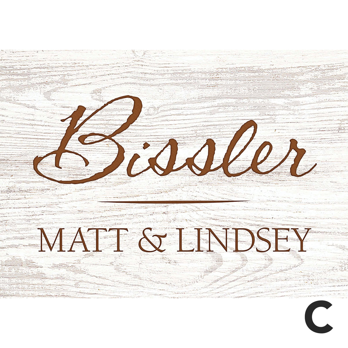 Personalized White Faux Wood Small Sign