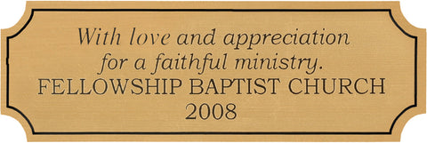 Personalized Brass Acrylic Plate (Large)