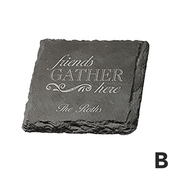 Personalized Square Slate Coasters, 4-pack