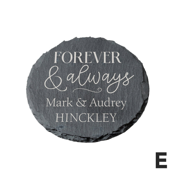 Personalized Circle Slate Coaster, 4-pack