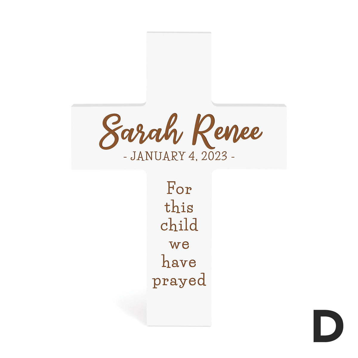 Personalized White Painted Cross