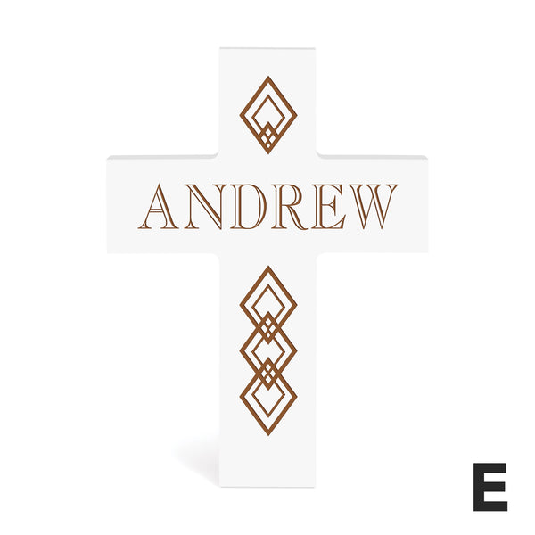 Personalized White Painted Cross