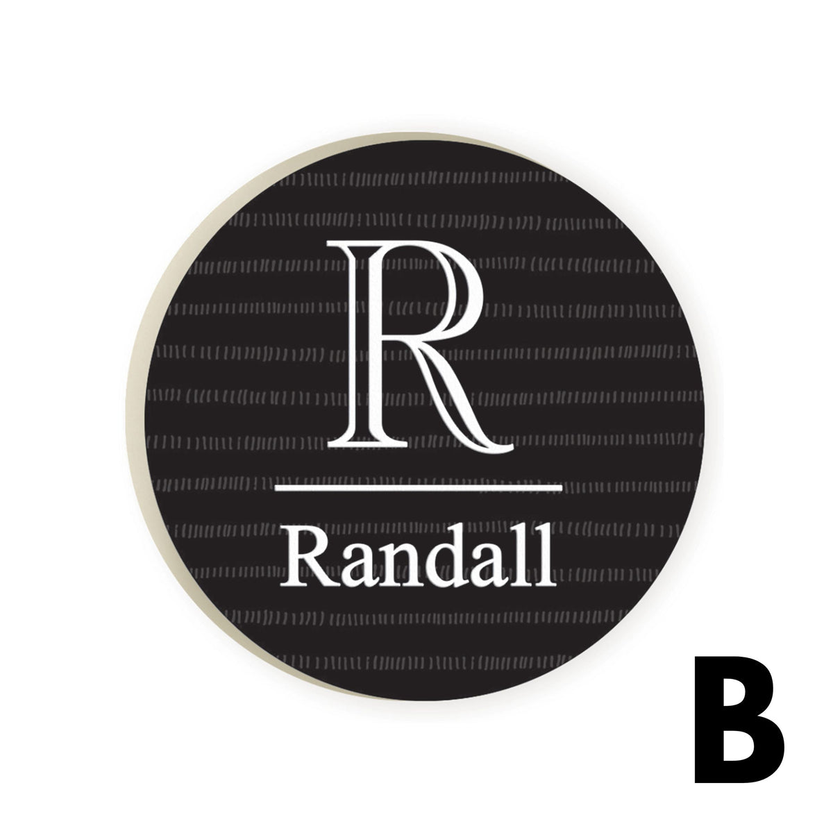Personalized Black Striped Car Coaster