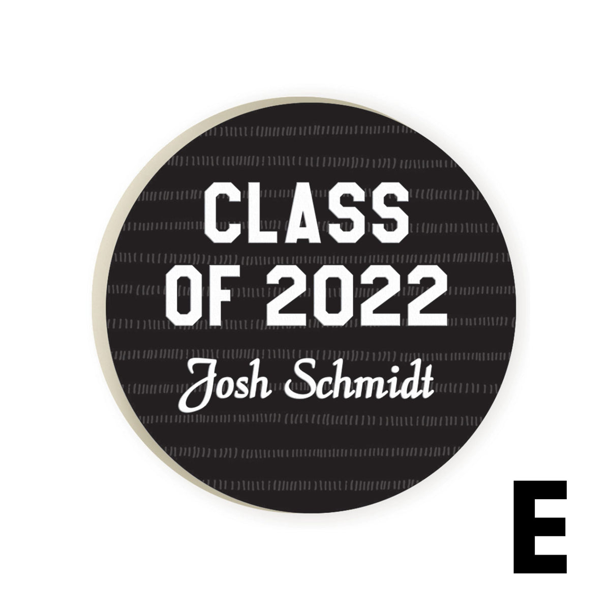 Personalized Black Striped Car Coaster