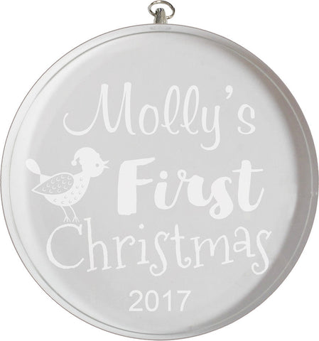 Personalized Glass Circle Ornament