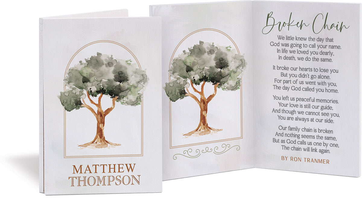 Personalized Sympathy Wooden Keepsake Card