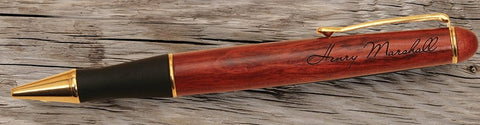 Personalized Rosewood Pen with Rubber Grip