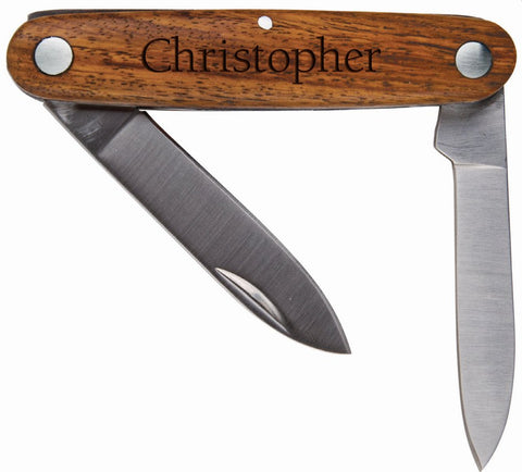 Personalized Wood Pocket Knife