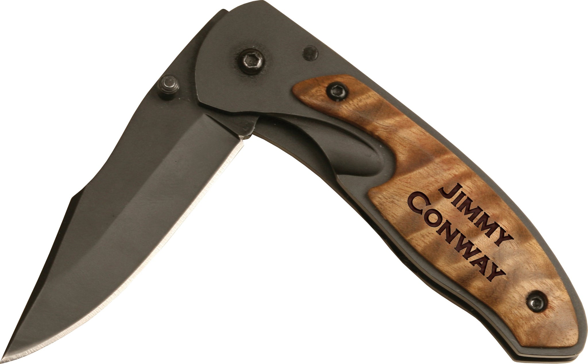 Personalized Wood Pocket Knife with Clip