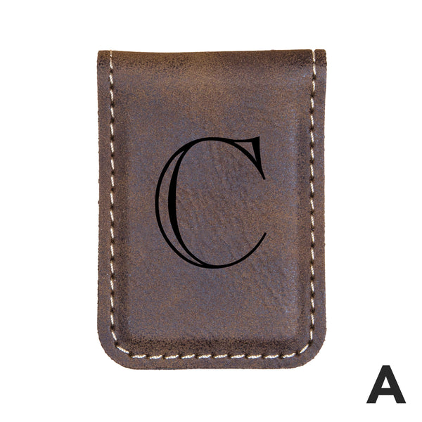 Personalized Faux Leather Money Clip