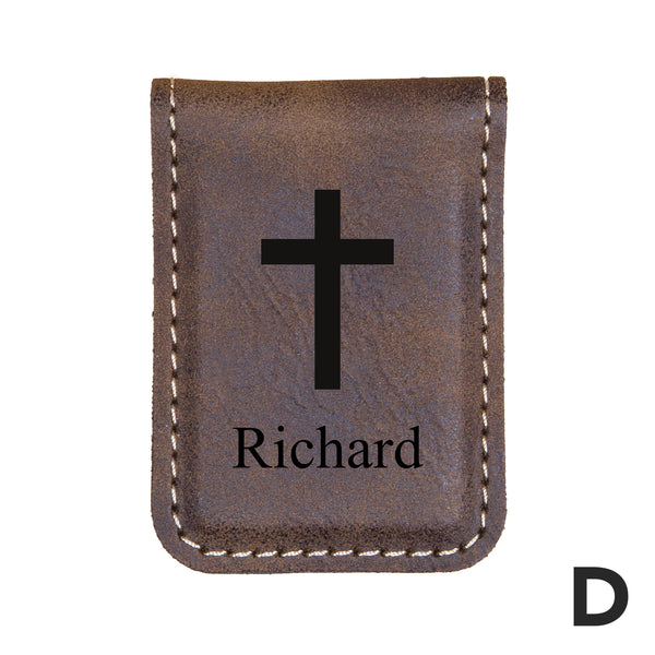 Personalized Faux Leather Money Clip