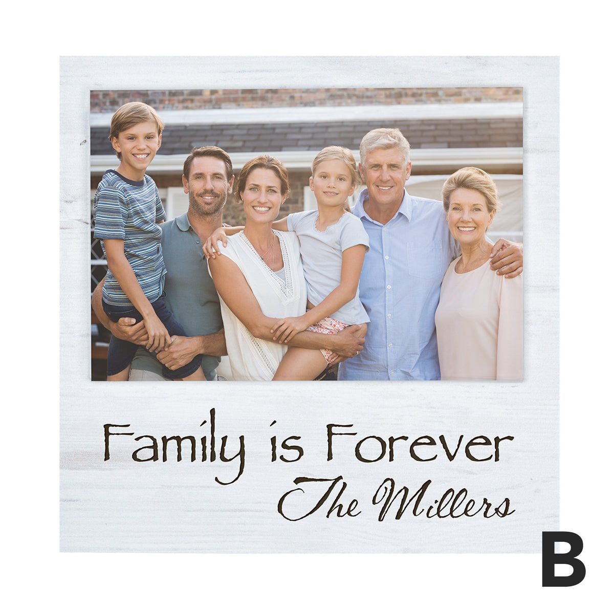 Personalized White Faux Wood Photo Frame (4x6 Photo)
