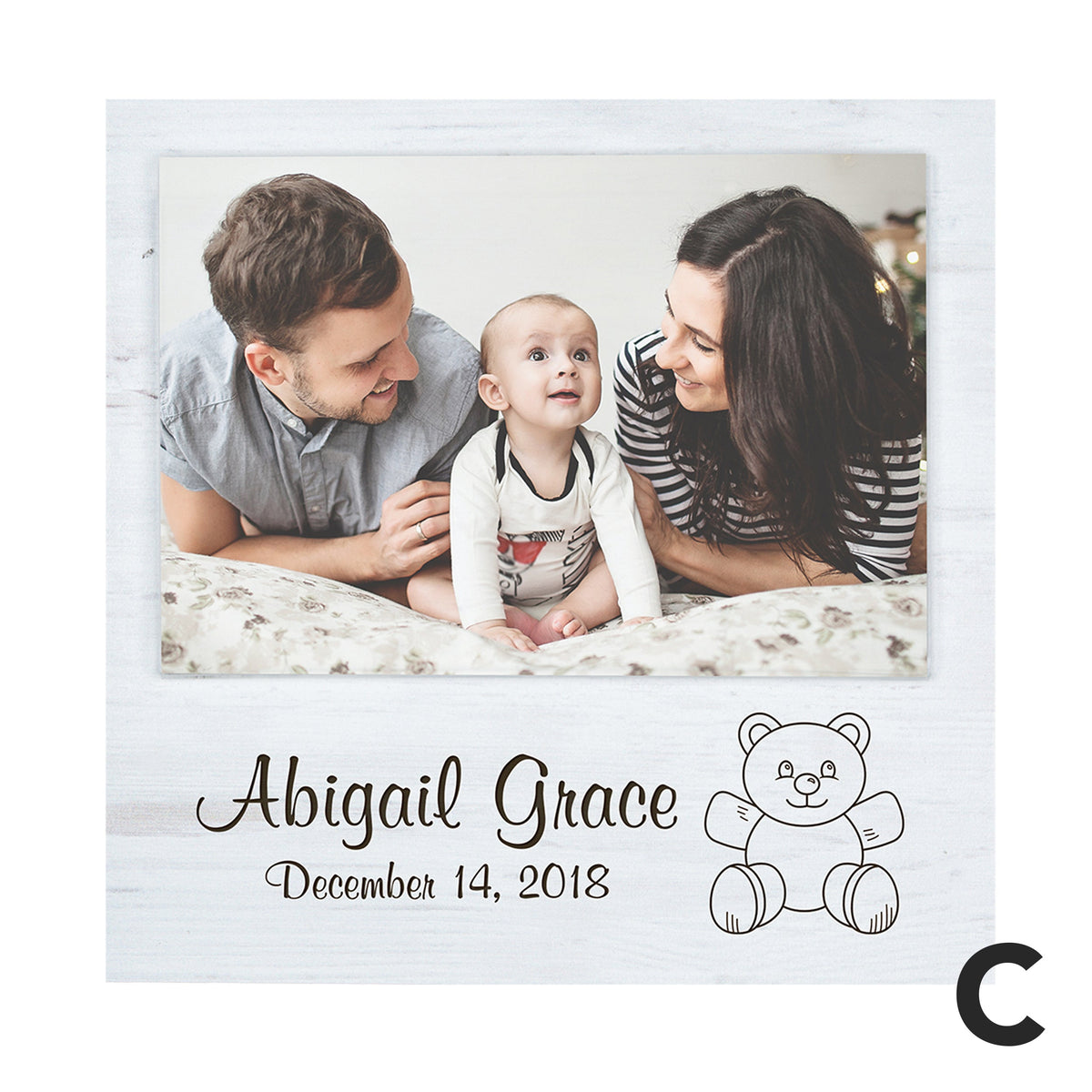 Personalized White Faux Wood Photo Frame (4x6 Photo)