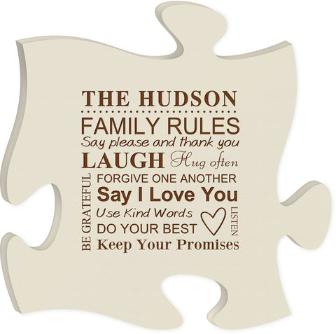 Personalized Ivory Puzzle Piece Décor