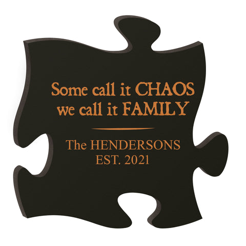 Personalized Black Puzzle Piece Décor