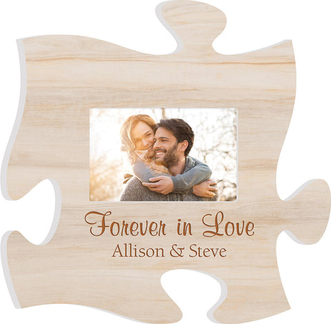 Personalized Light Faux Wood Puzzle Piece Décor