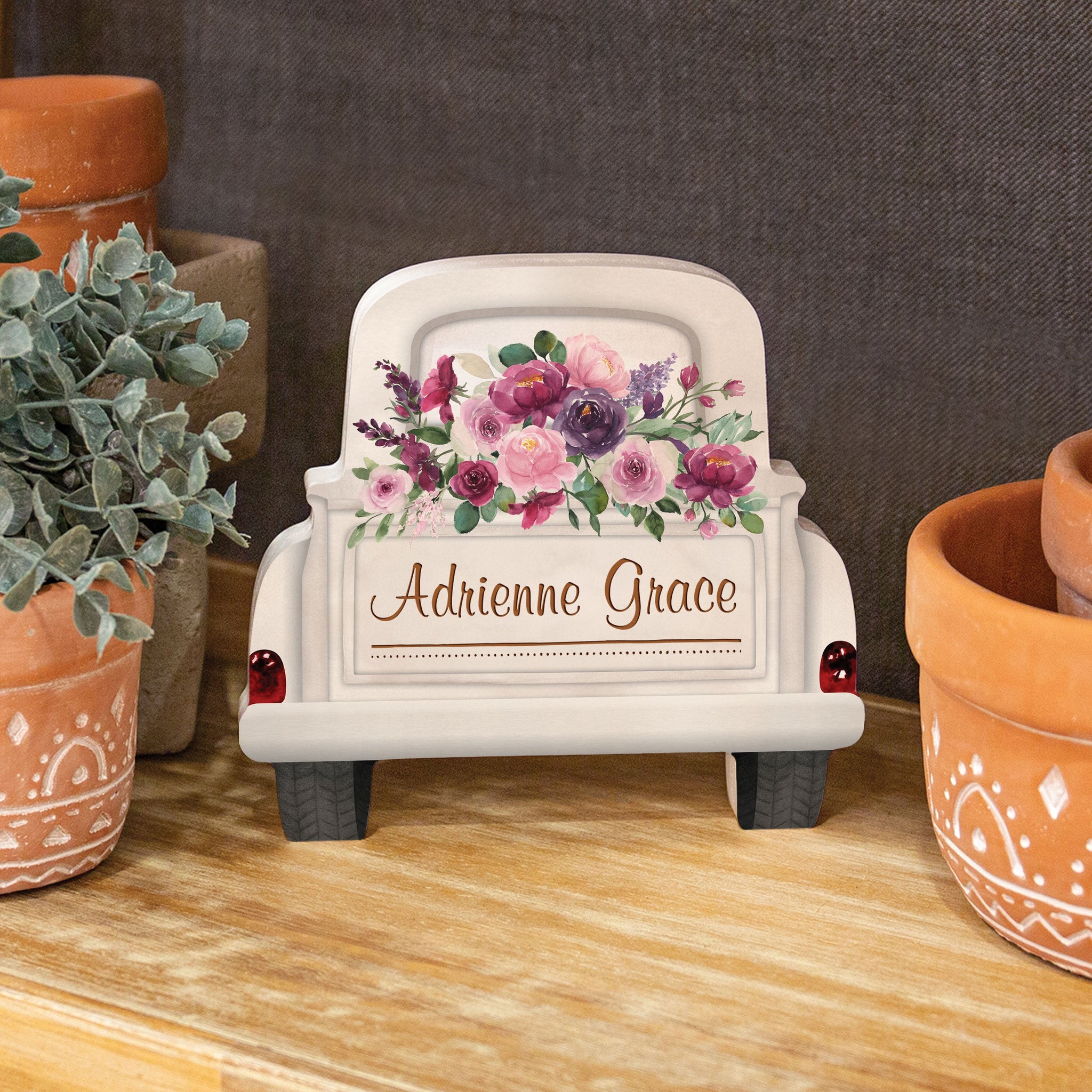 Personalized Truck Back with Florals