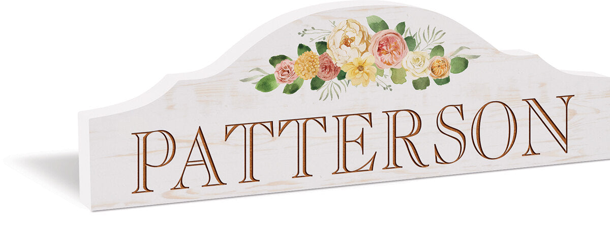 Personalized Floral Decorative Sign