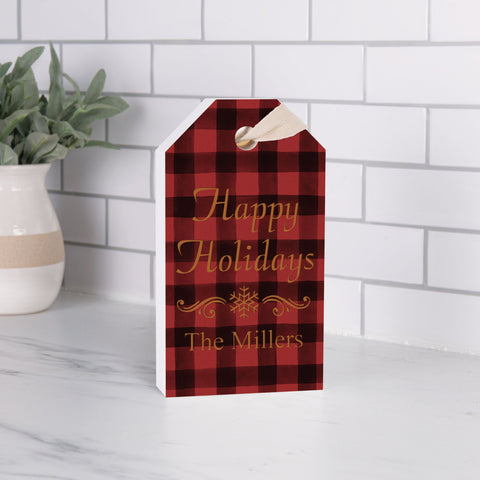 Personalized Plaid Tag Sign