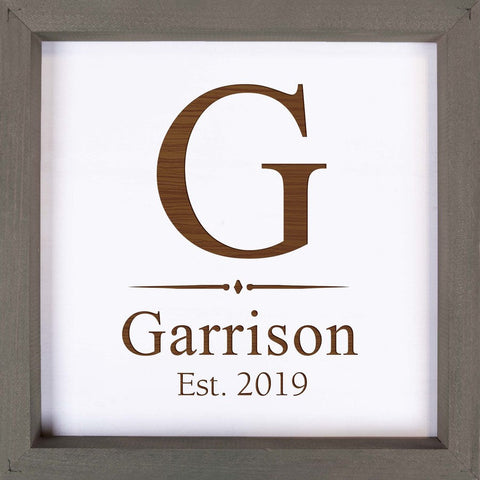 Personalized White Faux Wood Framed Sign