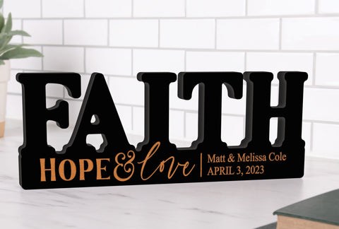 Personalized Faith Carved Décor