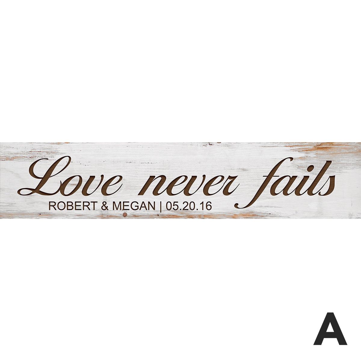 Personalized White Faux Wood Stick